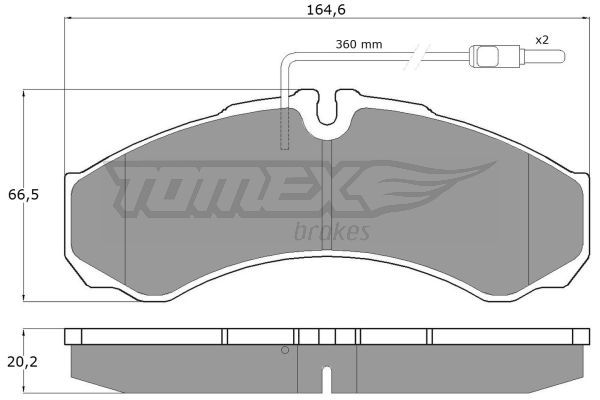 TOMEX BRAKES stabdžių trinkelių rinkinys, diskinis stabdys TX 11-111